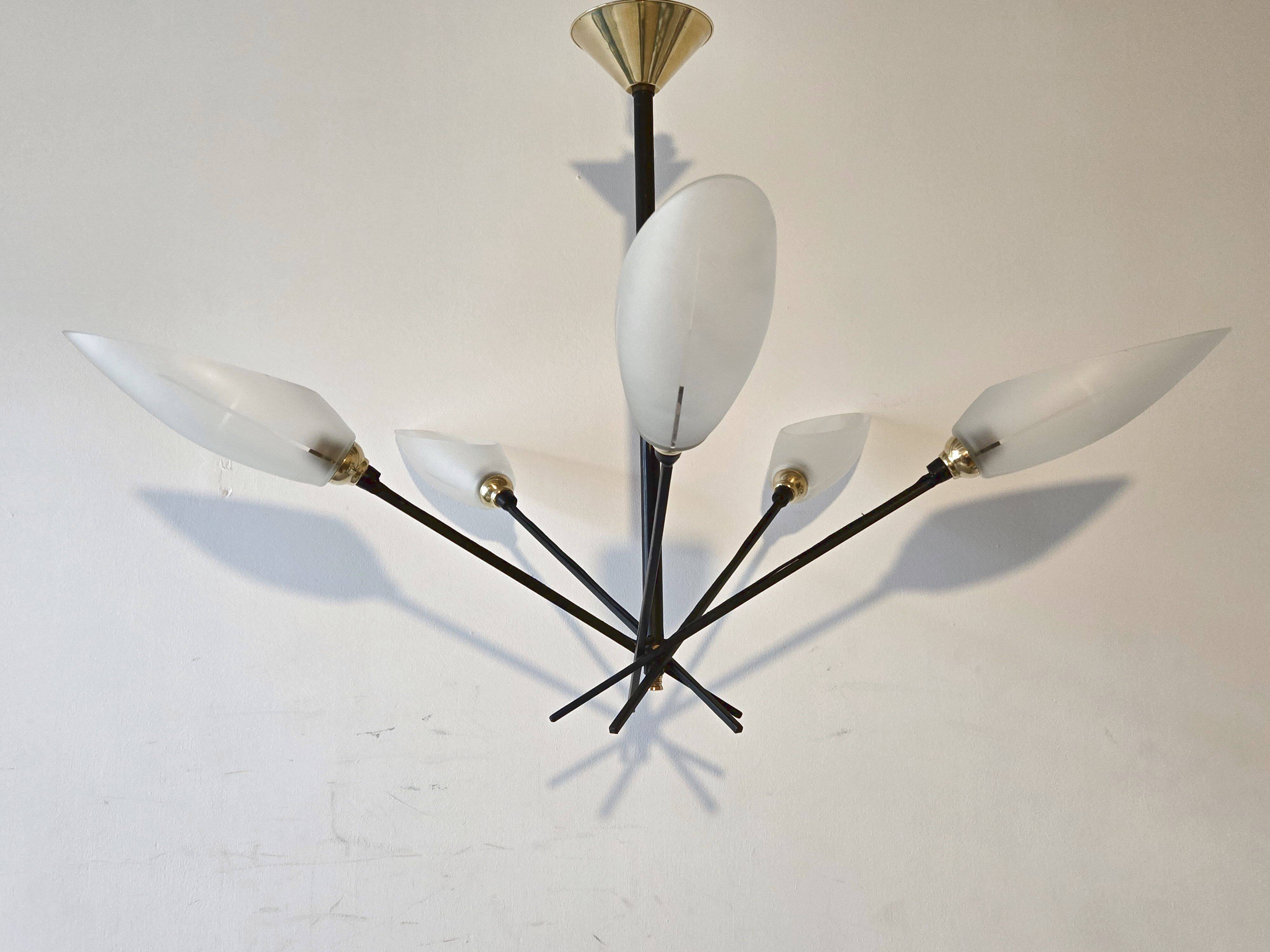 Vintage Mikado pendant chandelier 1950