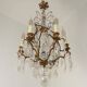 French Bronze and Glass 6 Light Cage Chandelier With Assorted Crystals 5518