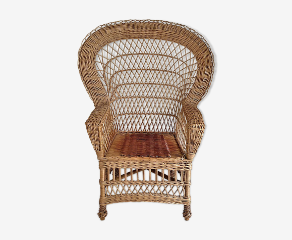 Fauteuil en rotin vintage 60's