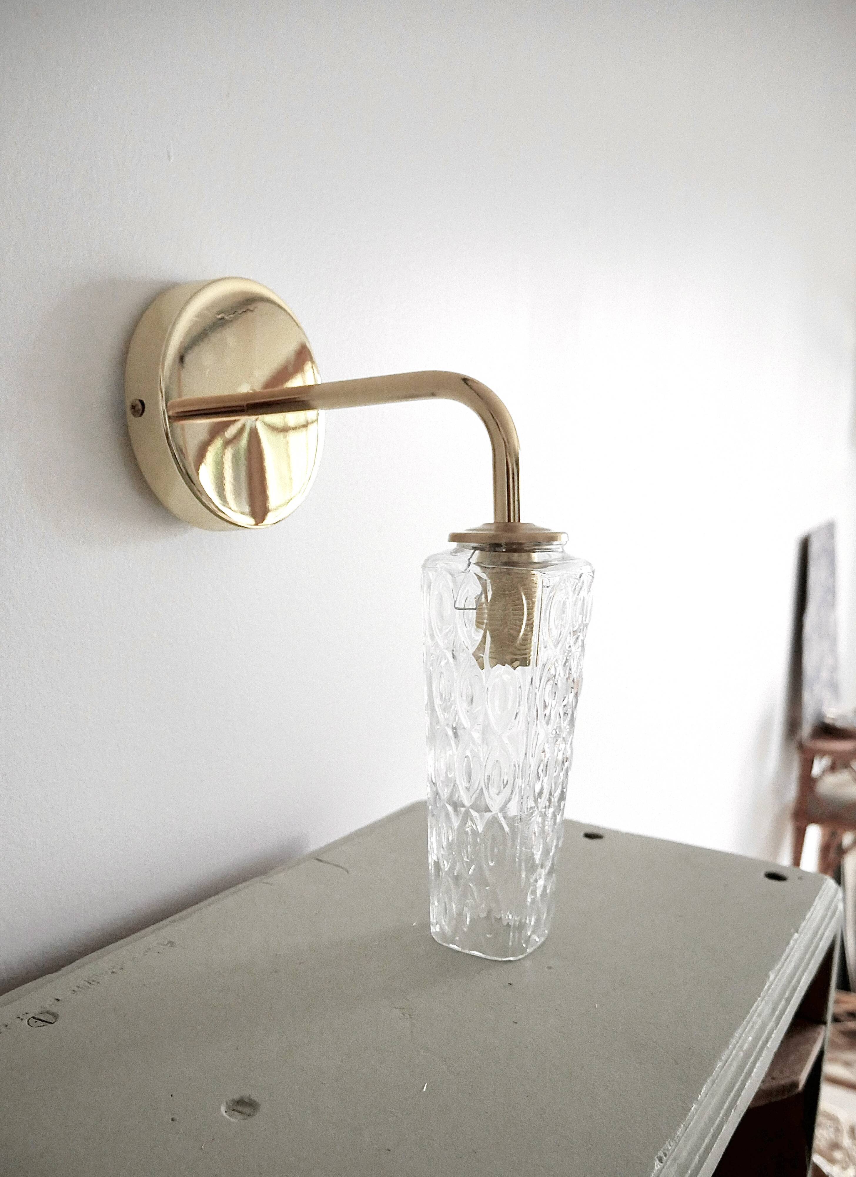 Chiseled glass wall light