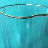 Glass vase polylobe serious pattern foliage