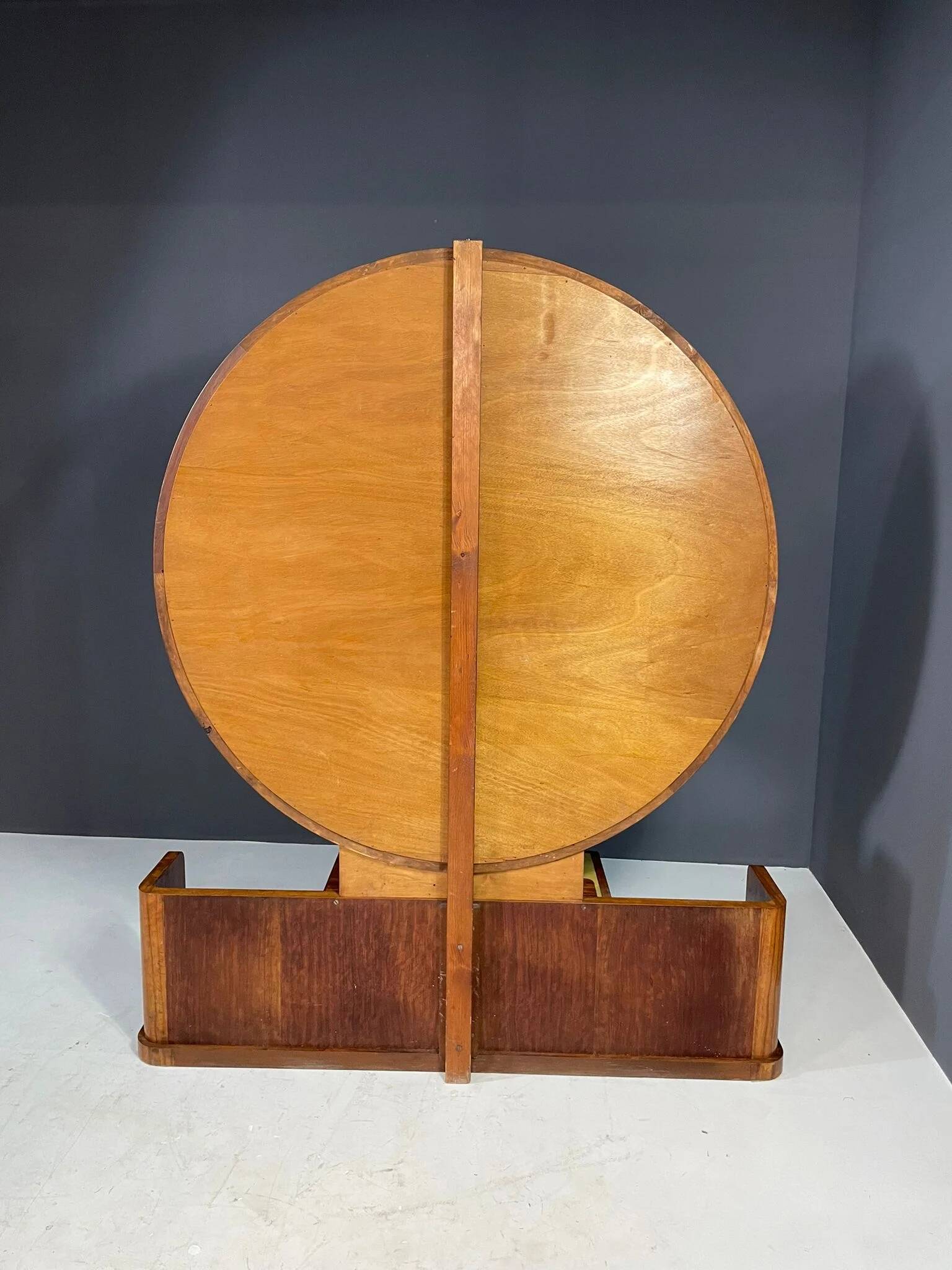 Art Deco vanity with stool, walnut, Czechoslovakia, 1930s