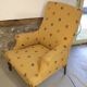 Pair of light mustard yellow English armchairs