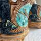 Pair of antique cache-pots in majolica – Art Nouveau 19th century