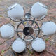 Suspension chrome, 8 spots "eye balls", space age, white