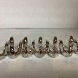 Seven silver-plated zoomorphic metal knife rests