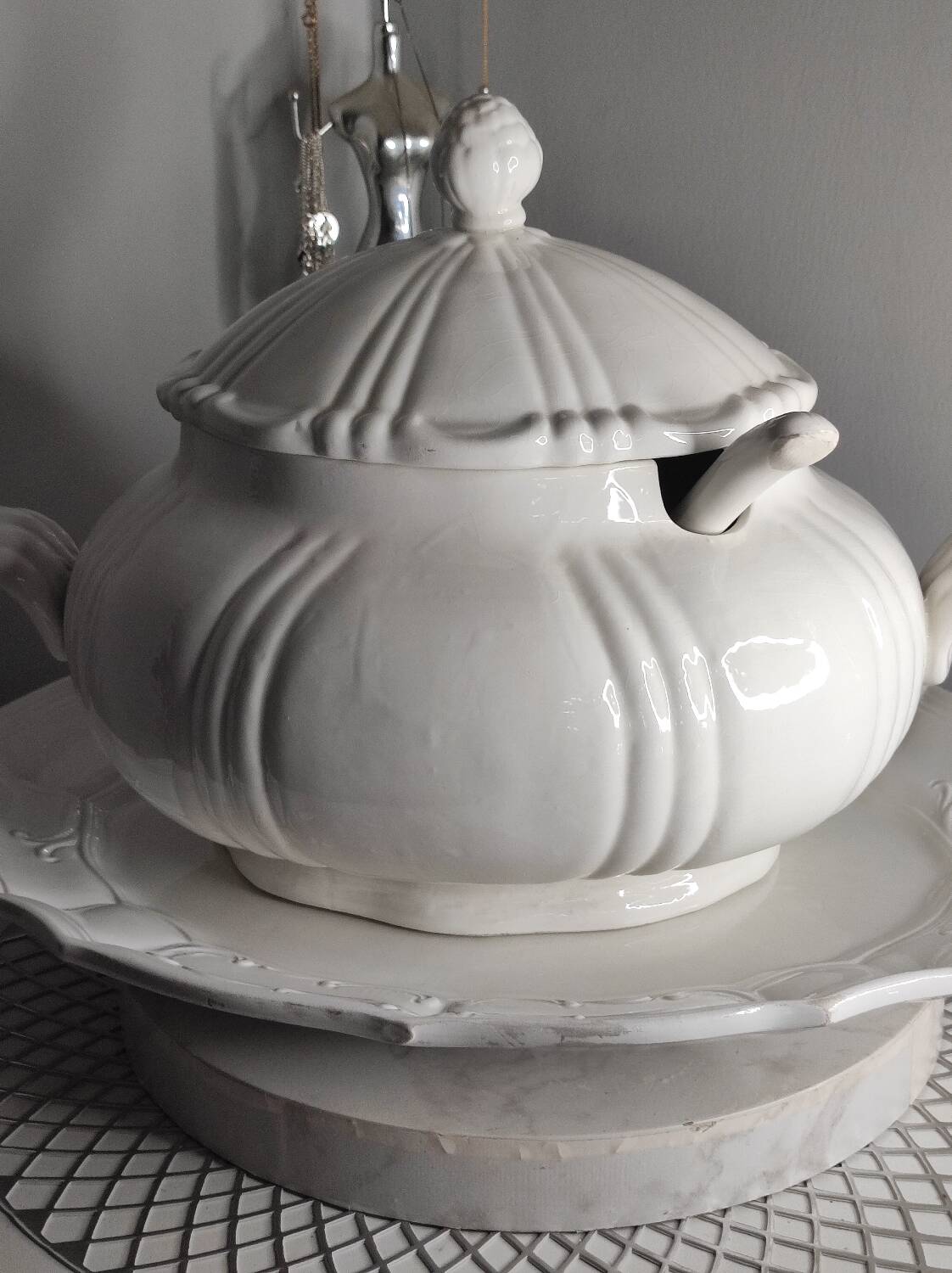 White porcelain soup tureen