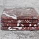 Madeji – Red Square Natural Marble Coasters - set of 4