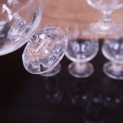 5 verres à porto gravé fleurs vintage