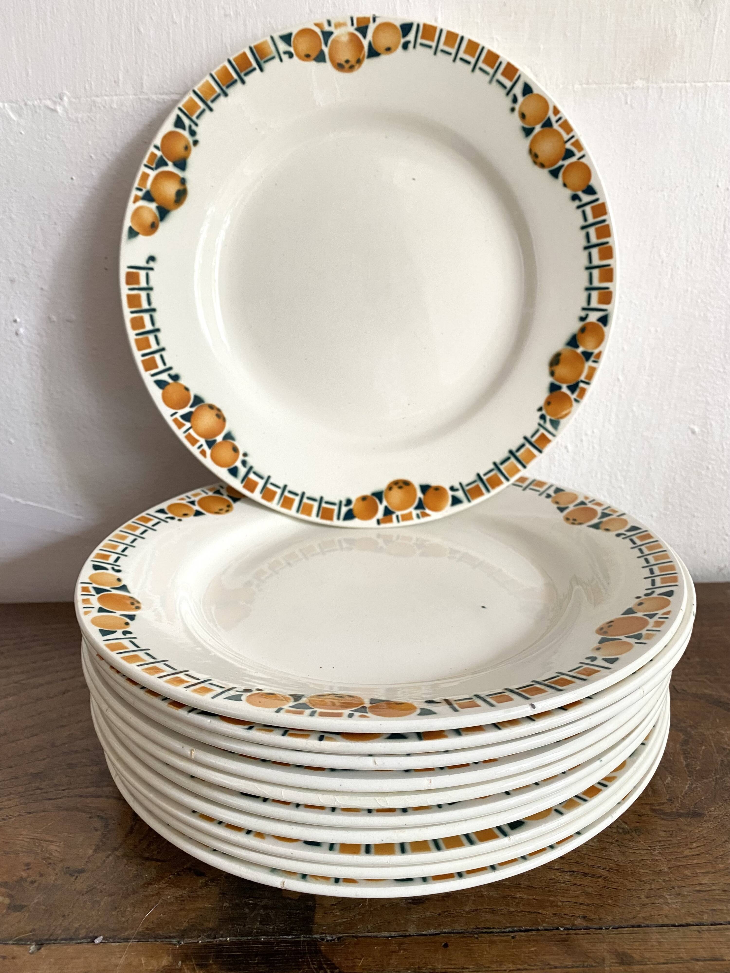 Céranord St Amand dinner plates from the 40s and 50s