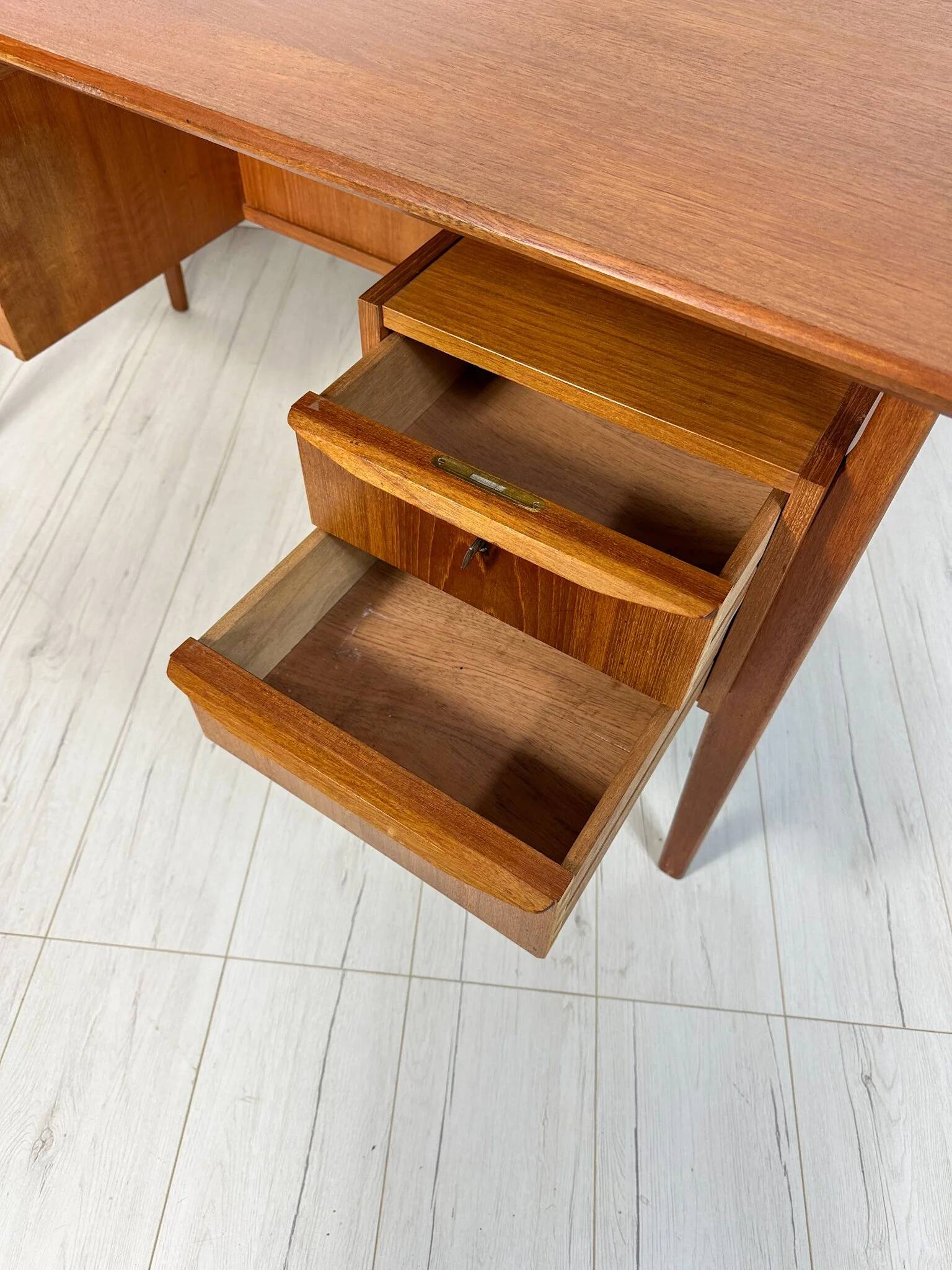 1960s Vintage Mid-Century Danish Teak Writing Desk