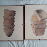 Set of 2 vintage illustrations signed Baudry