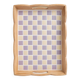 Handcrafted checkerboard tiled wooden tray