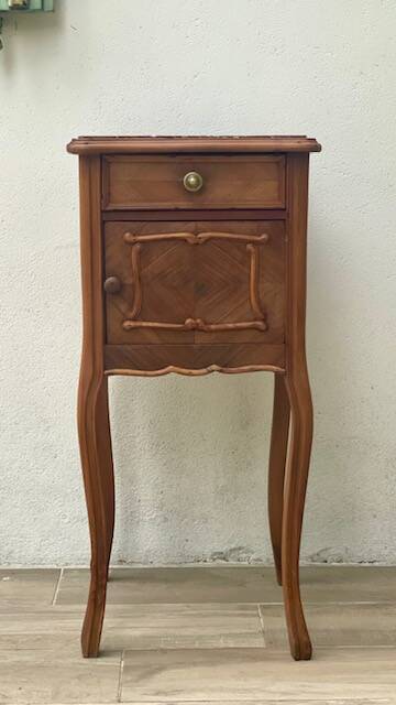 Nightstand Antique Wood and MARBLE