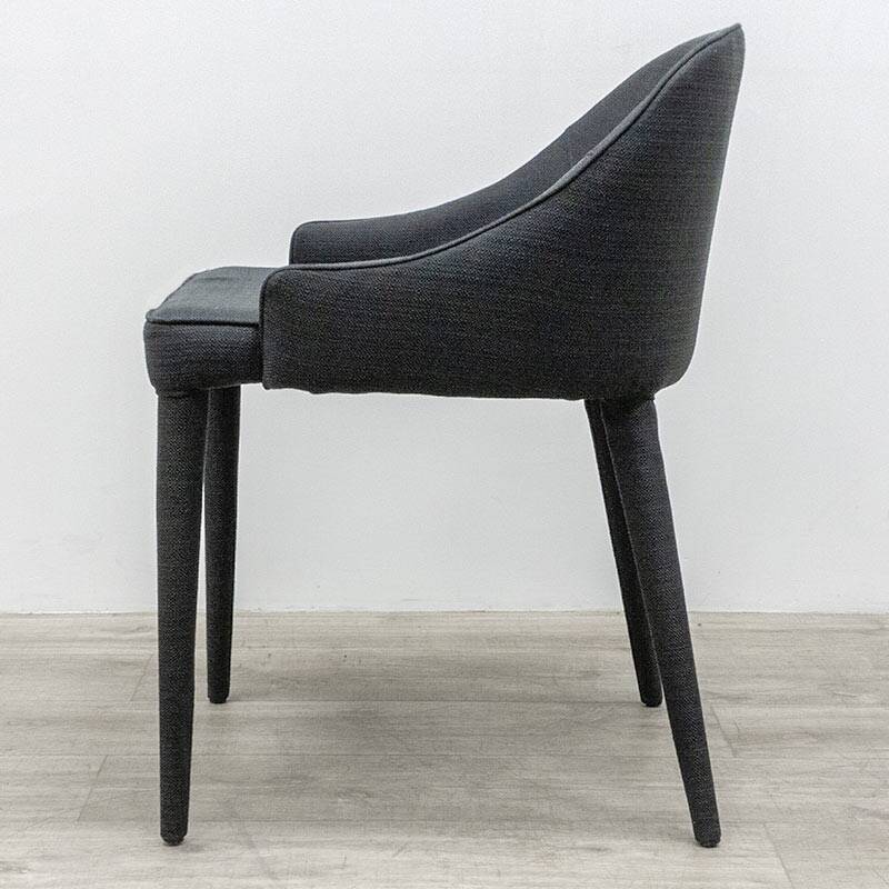 4-legged armchair in black fabric