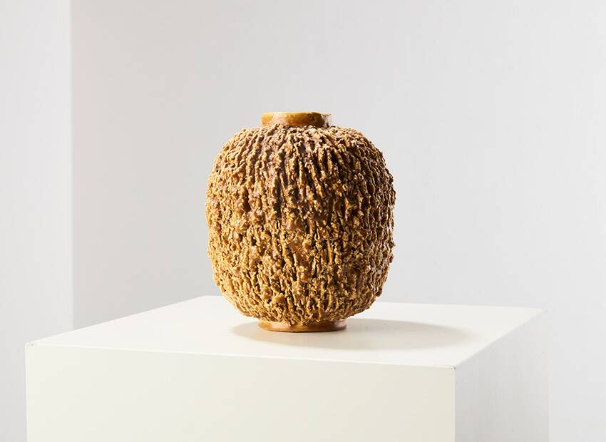 Vase hérisson Gunnar Nylund pour Rorstrand Suède années 1940