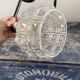 Paire d’appliques vintage en verre ciselé