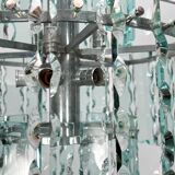 Lustre italien en verre taillé par Zero Quattro années 1970