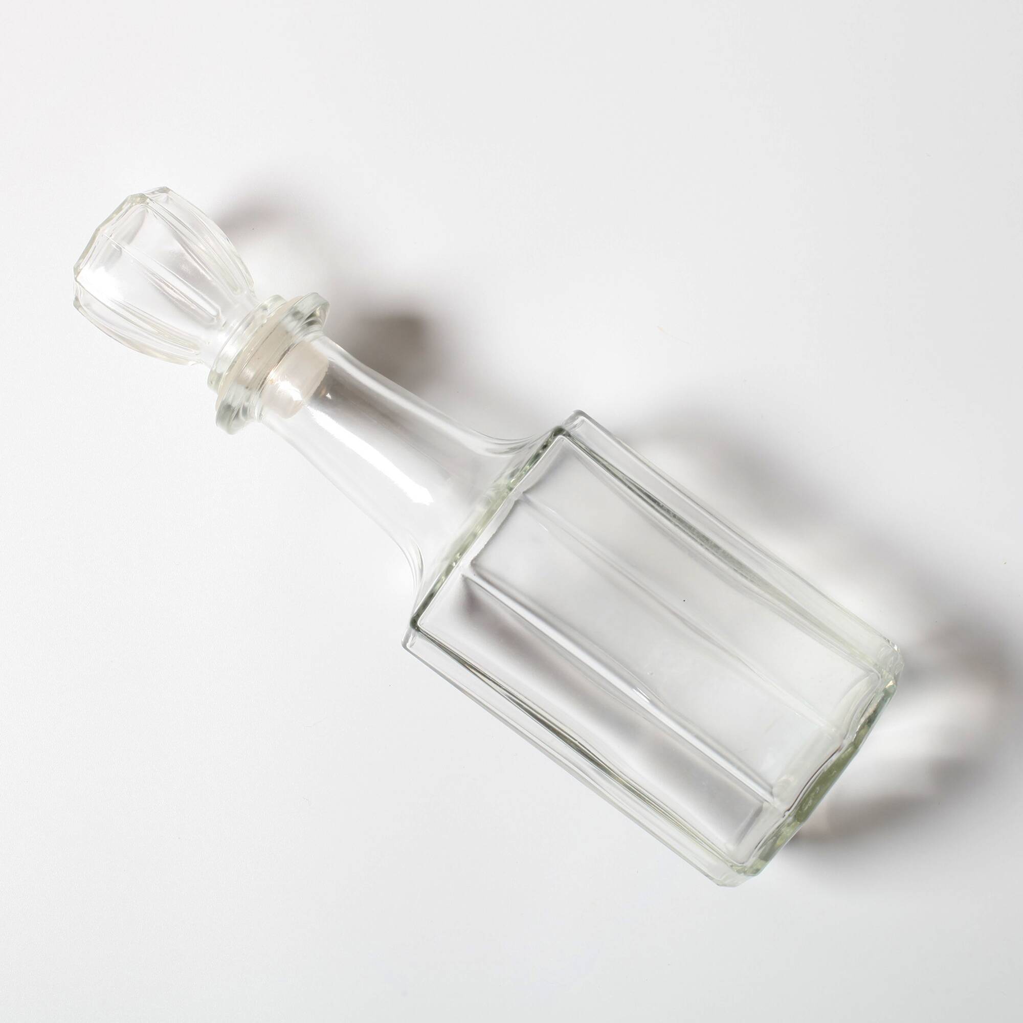 Vintage Italian Clear Glass Decanter / Marked “O.R. brevettato”