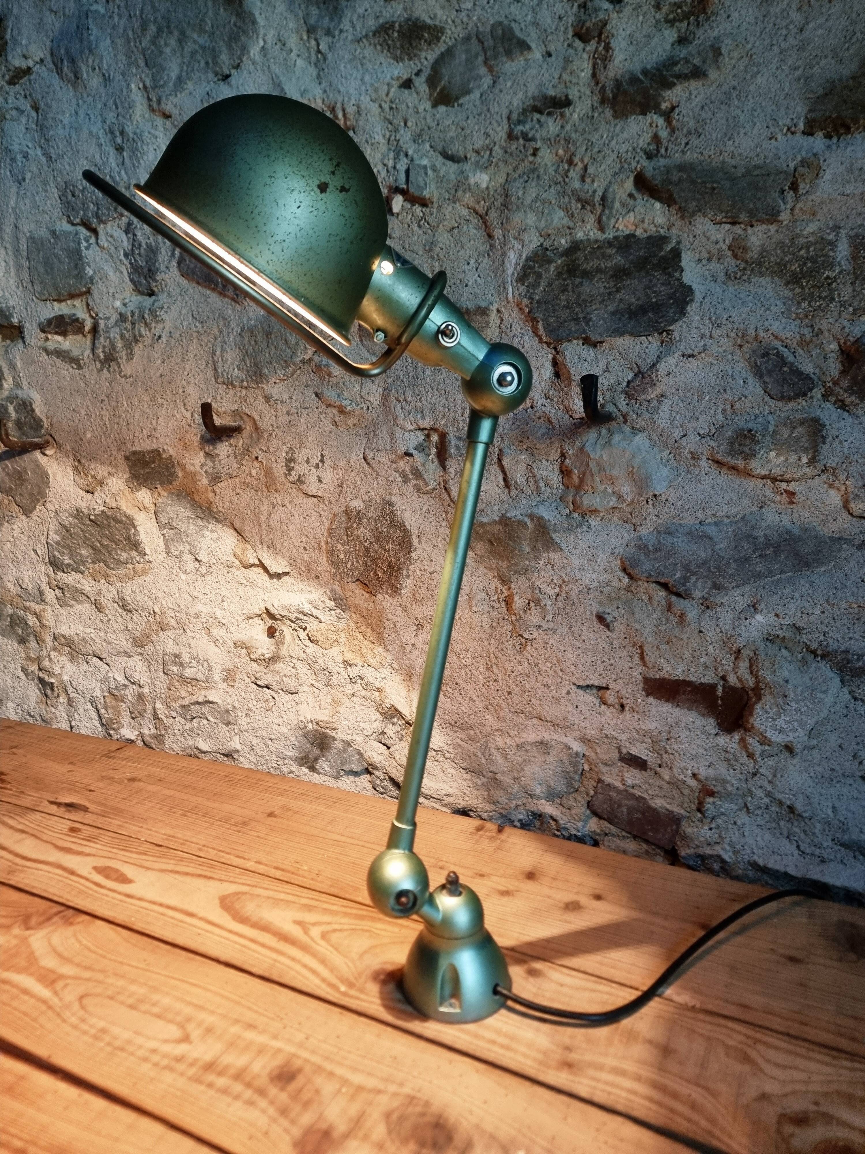 Lampe de bureau industrielle vintage Jielde – Lampe de travail réglable verte