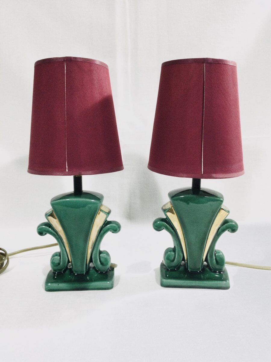 Pair of art deco lamps