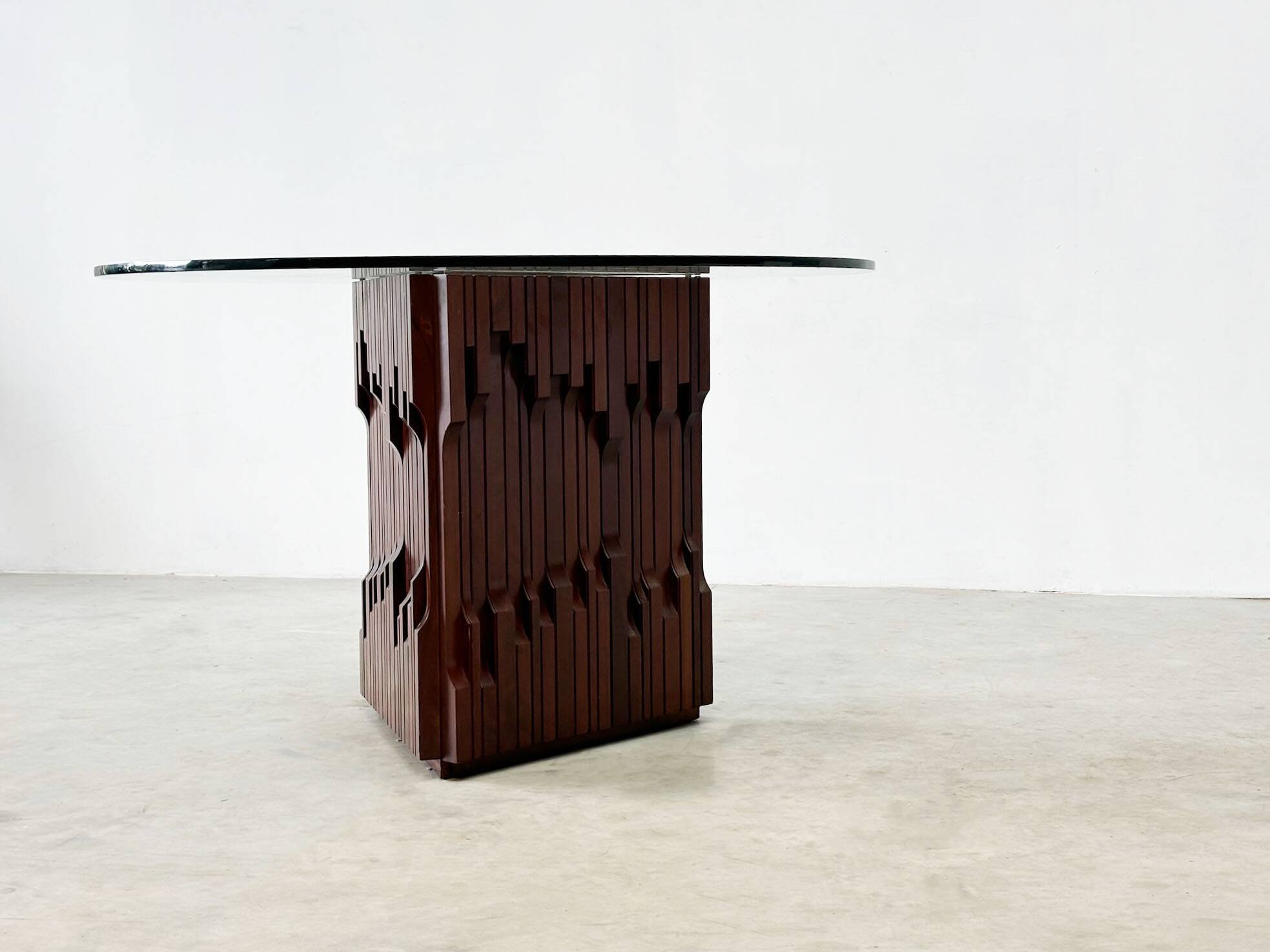 Luciano Frigerio sculptural wooden Barium dining table