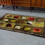 Scandinavian Hand-Knotted Woolen Rya Rug, Sweden, 1960s