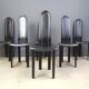 Set of 6 high back leather dining chairs, 1980s
