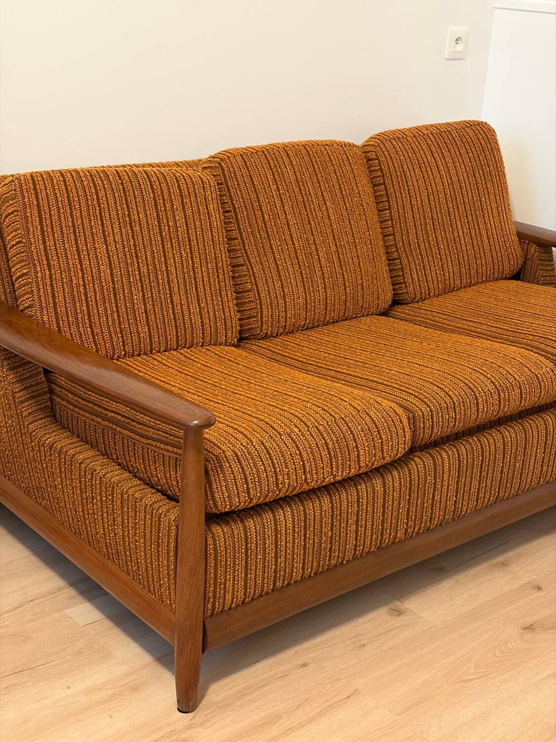 Scandinavian convertible sofa in teak by Grete Jalk, 1960s.