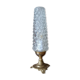Lampe à poser upcyclée rétro chic | pointe diamant & bronze