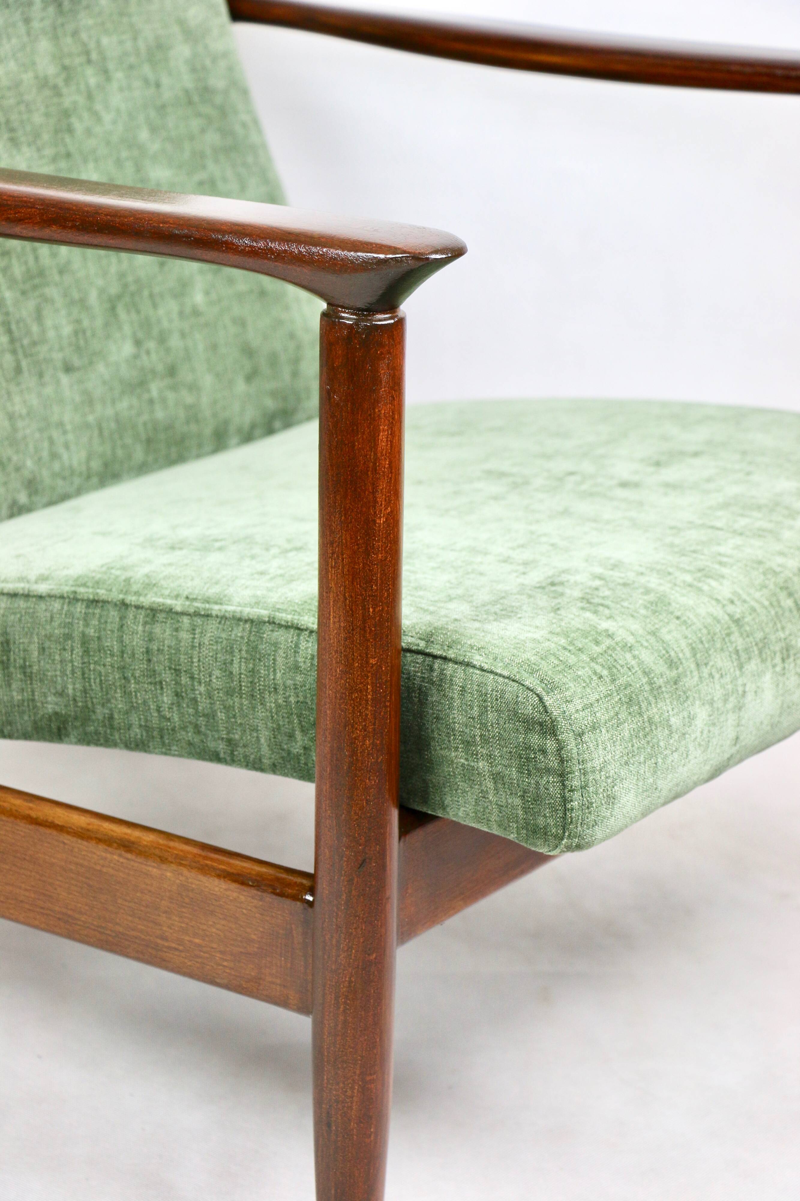 Green Olive GFM-142 Armchair by Edmund Homa, 1970s