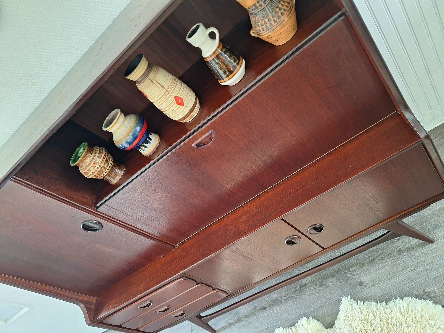 Vintage Louis van Teeffelen sideboard for Wébé, antique secretary buffet