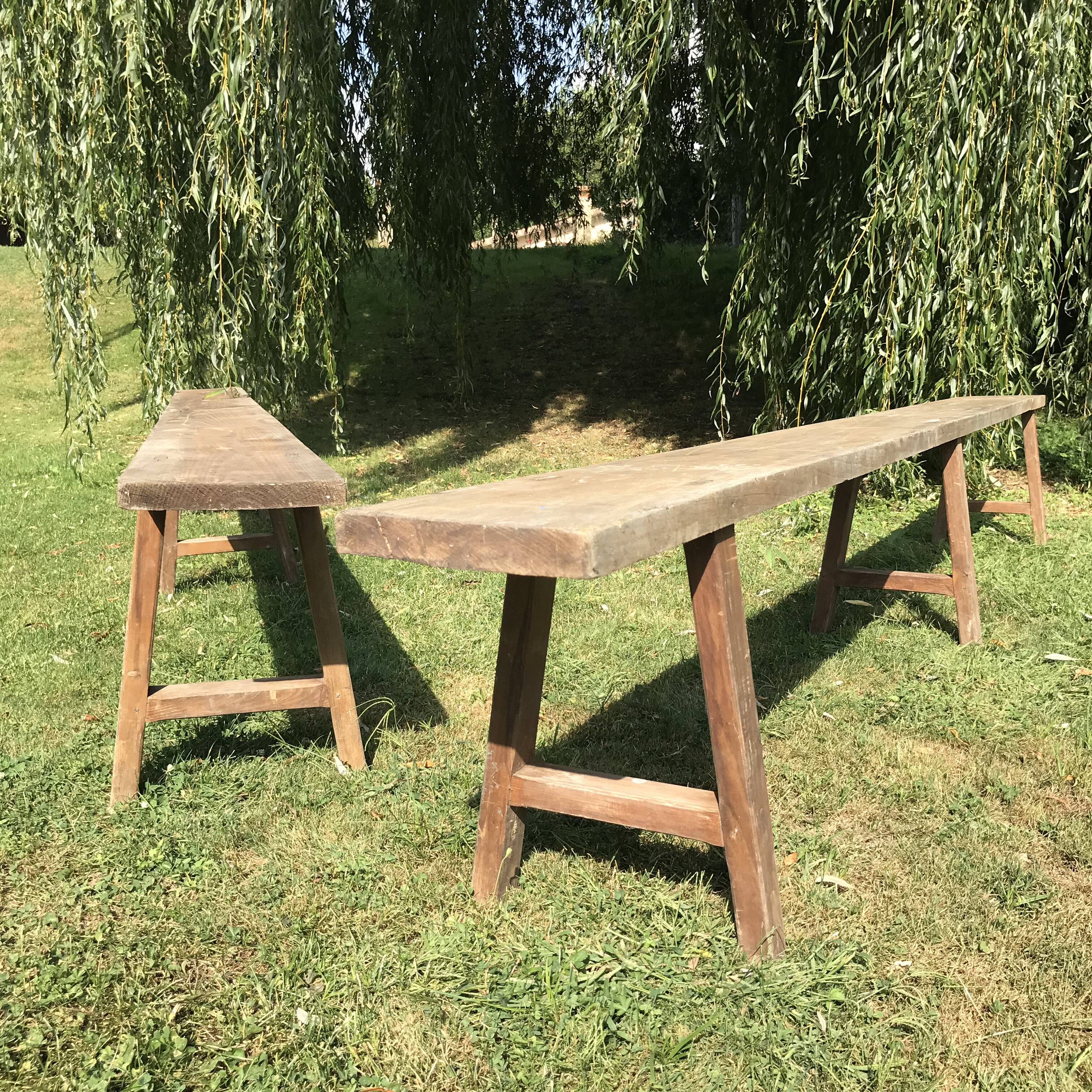 Pair of farm benches
