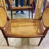 Banquette en cannage de style Louis XVI