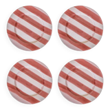 Set of 4 hand-painted ceramic dinner plates