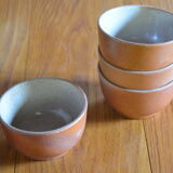 Lot of 4 bowls in sandstone and shiny grey inside