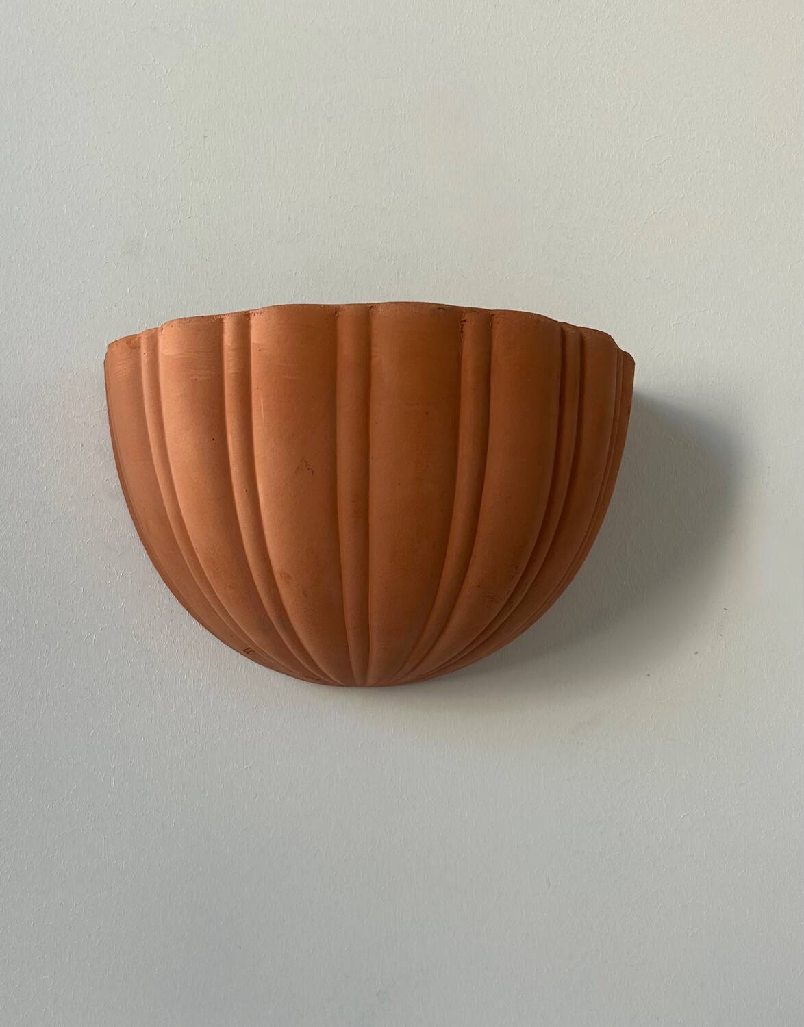 Vintage terracotta shell wall light, France 1960s