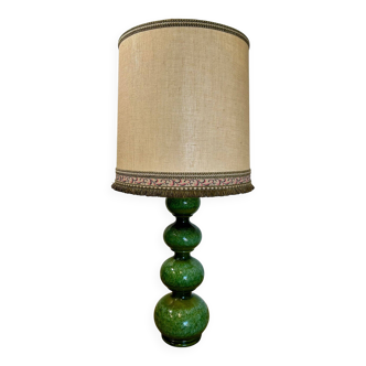 Green ceramic sun lamp/table, Kaiser Leuchten, Germany, 1960s elegance.