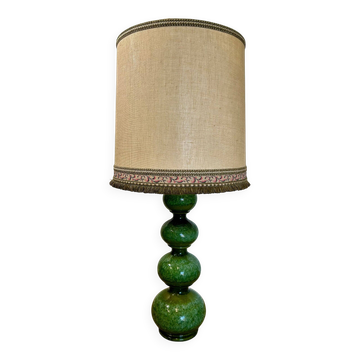 Green ceramic sun lamp/table, Kaiser Leuchten, Germany, 1960s elegance.