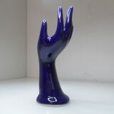 Vintage blue ceramic hand