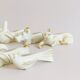 Set of 8 art deco ceramic animal knife holders