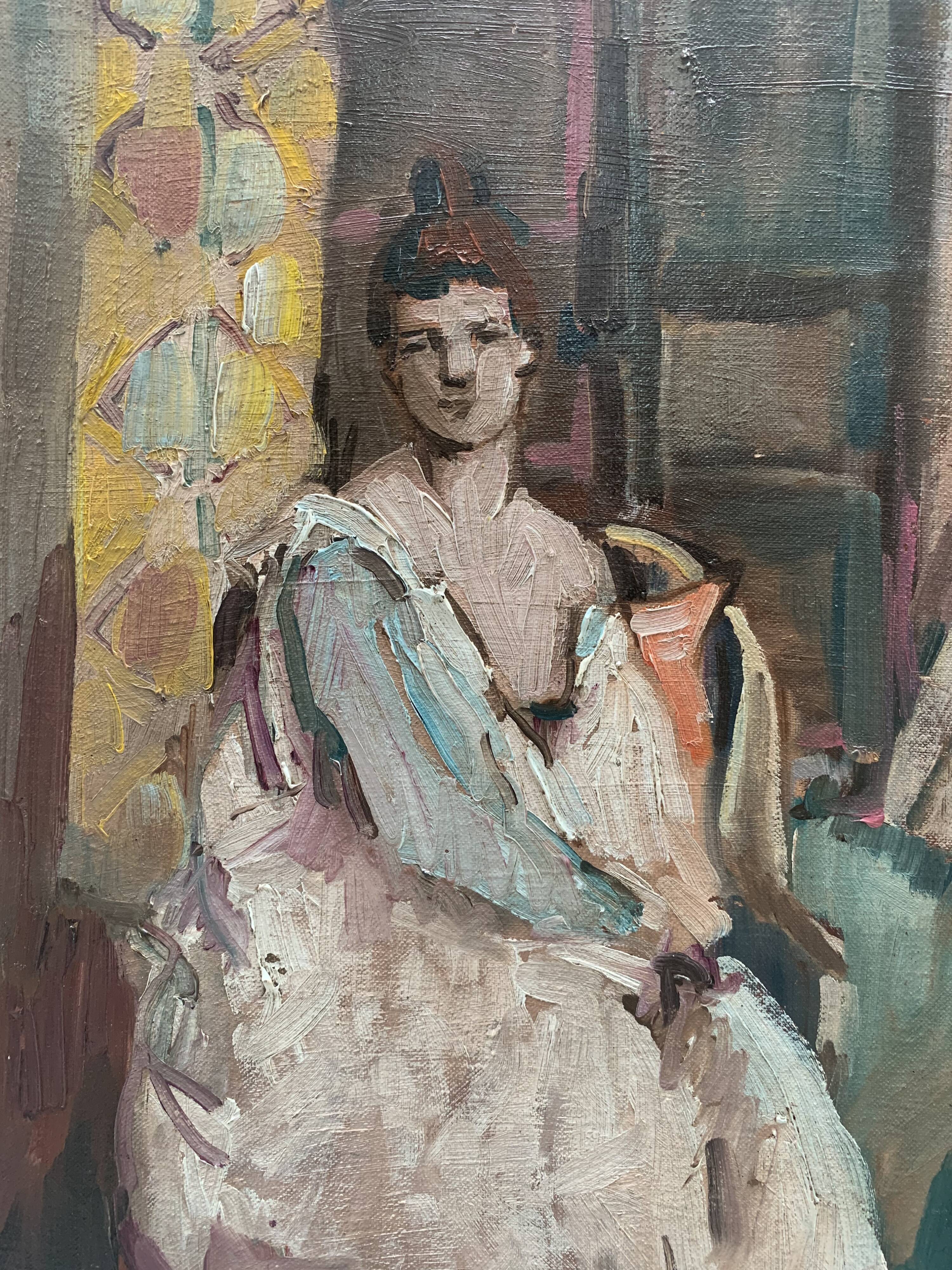 Oil painting portrait woman