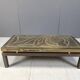 Vintage etched brass coffee table by Willy Daro, 1970s