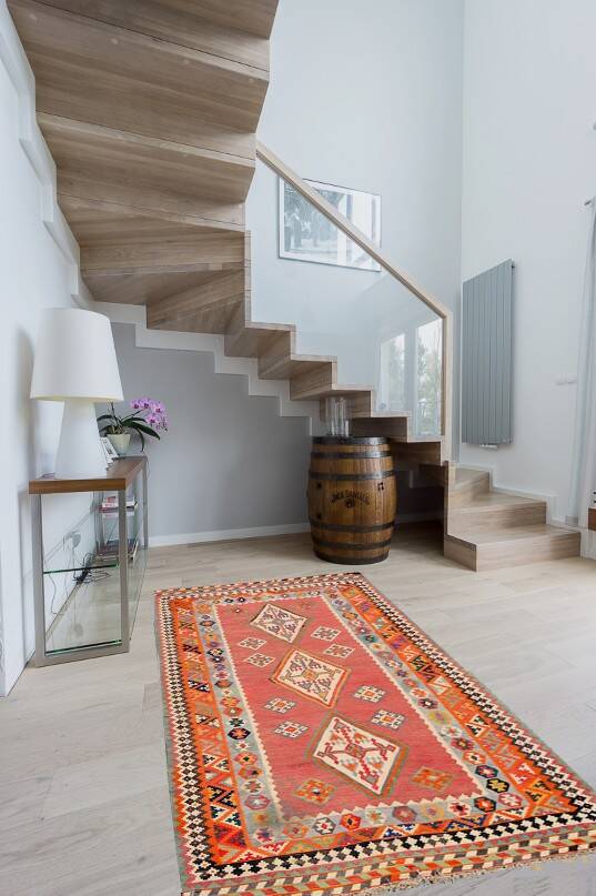 Oriental Kilim Rug Shiraz Gashgaï Antique: 1.50 X 2.85 Metres -