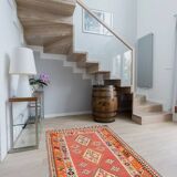 Tapis Kilim d'Orient Shiraz Gashgaï Ancien :   1.50 X 2.85 Mètres -