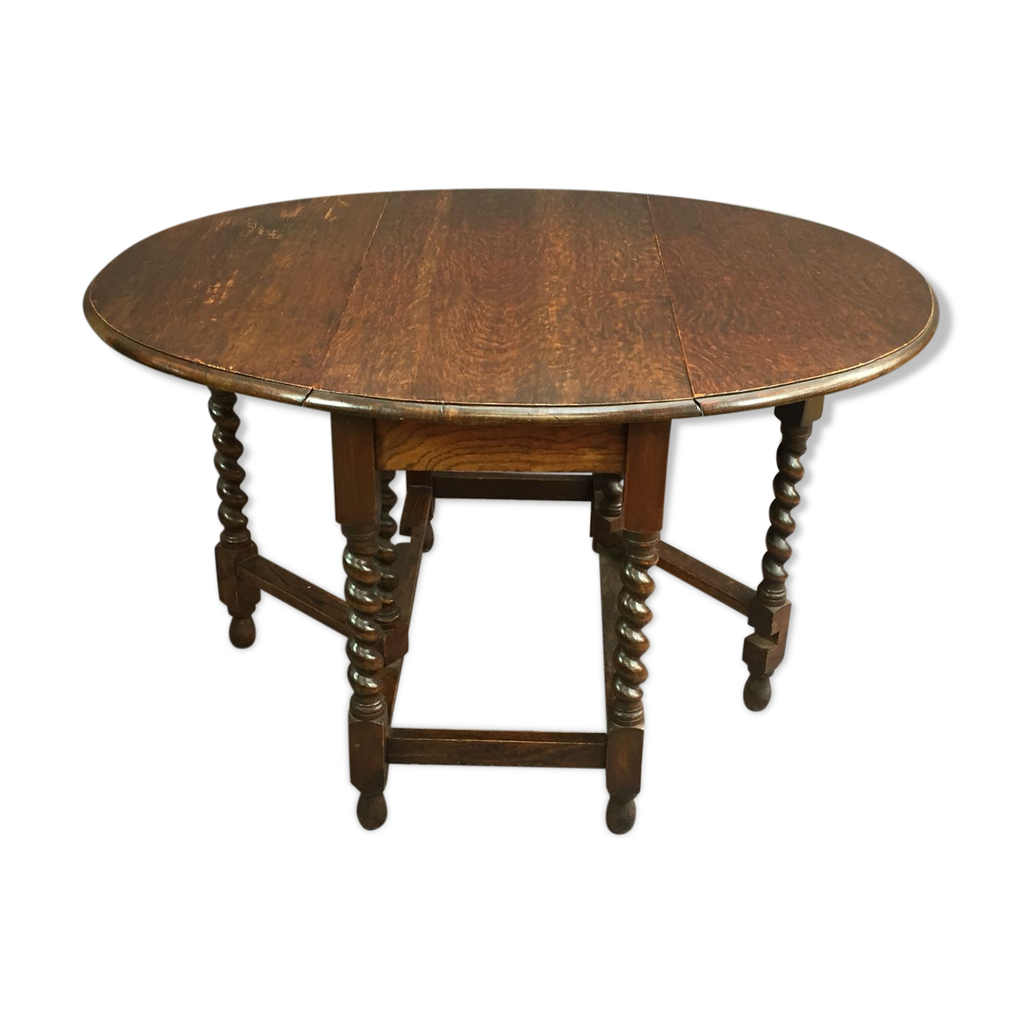 Table pliante en chêne des années 1900