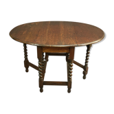 Table pliante en chêne des années 1900