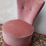 Powder pink velvet low chair