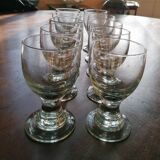Série de 10 coupes / verres à eau en cristal artisanaux.