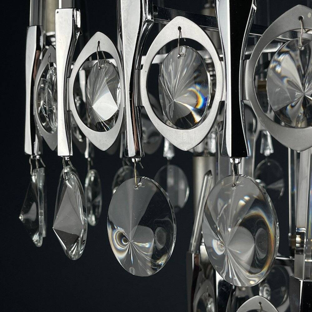 Classic glass chandelier from the mid-century by Gaetano Sciolari, Italy, 1970s.